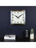 Newgate Clocks Quad Square metal wall clock 40cm silver, UK version