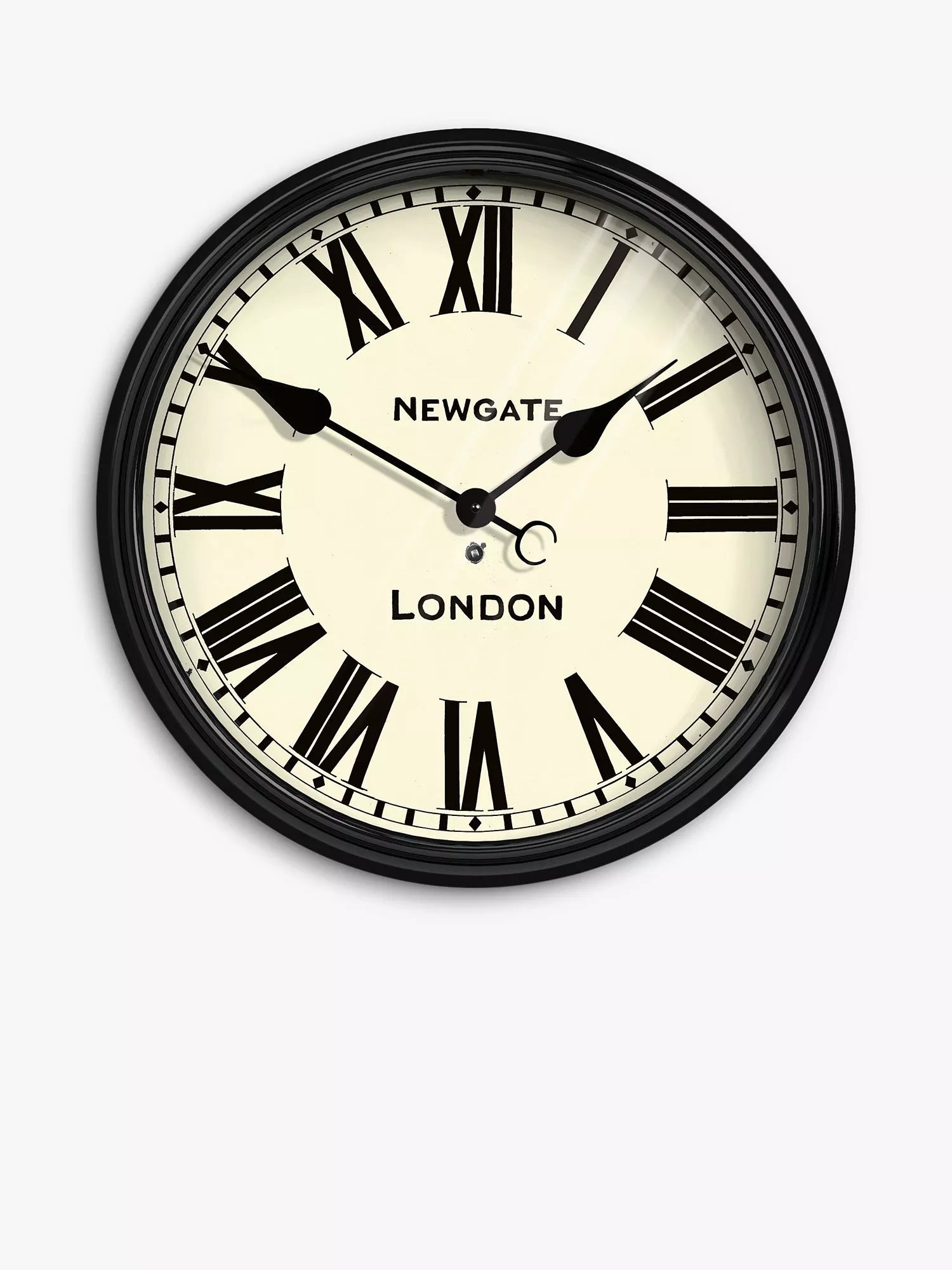 Newgate Clocks Battersby wall clock black Roman numeral 50cm, UK version