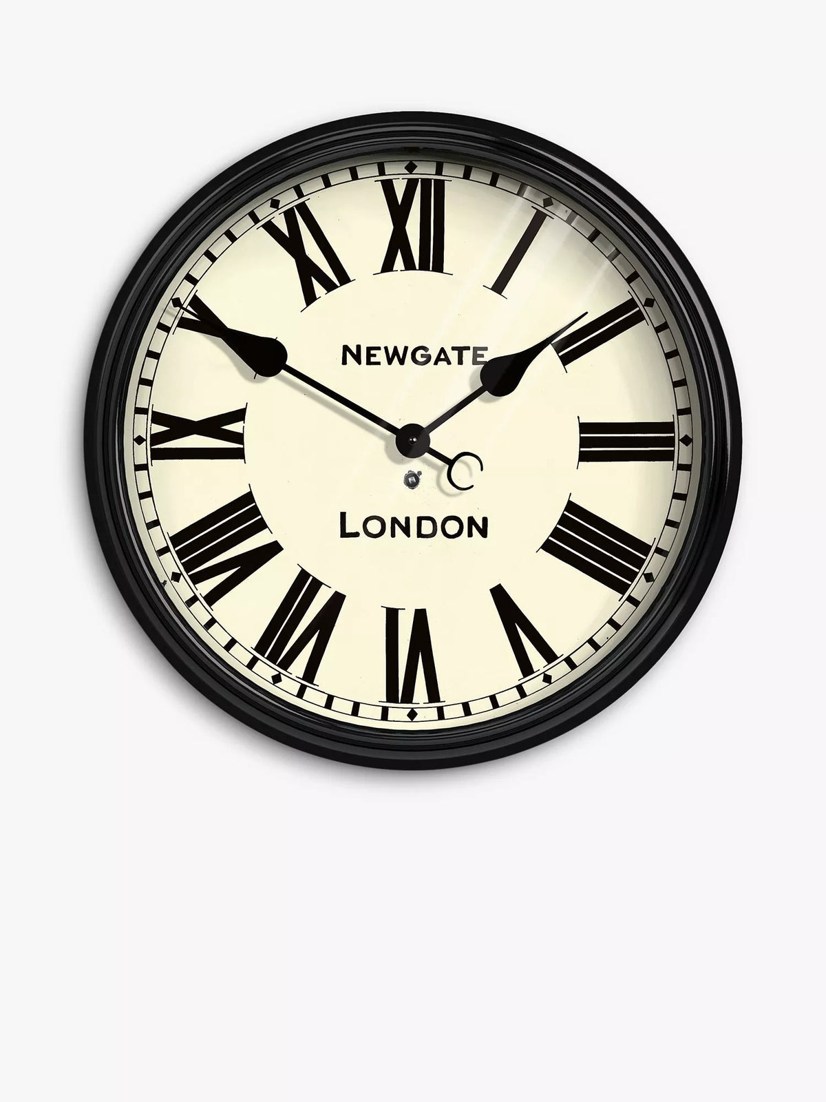 Newgate Clocks Battersby wall clock black Roman numeral 50cm, UK version