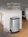 Simplehuman butterfly pedal bin brushed stainless steel 30L (British brand)