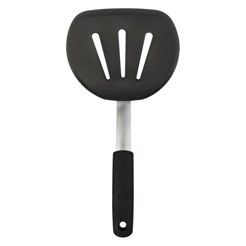 OXO Good Grips large flexible silicone pancake turner, imported from the UK
