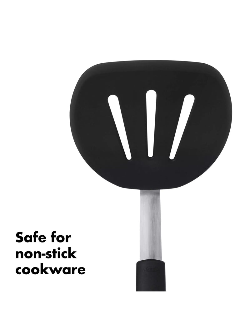 OXO Good Grips large flexible silicone pancake turner, imported from the UK
