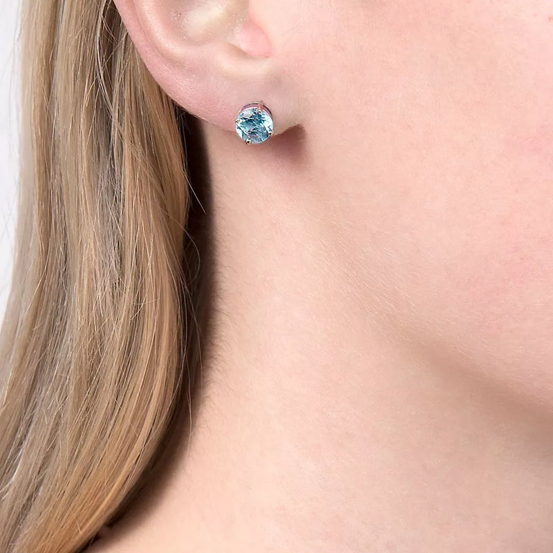 E.W Adams aquamarine stud earrings 7mm (British brand)
