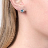 E.W Adams aquamarine stud earrings 7mm (British brand)