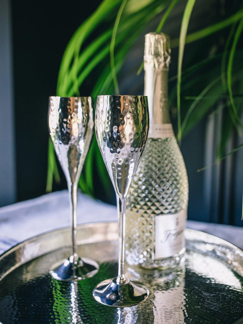 Culinary Concepts hammered champagne flutes set of 2 - British product