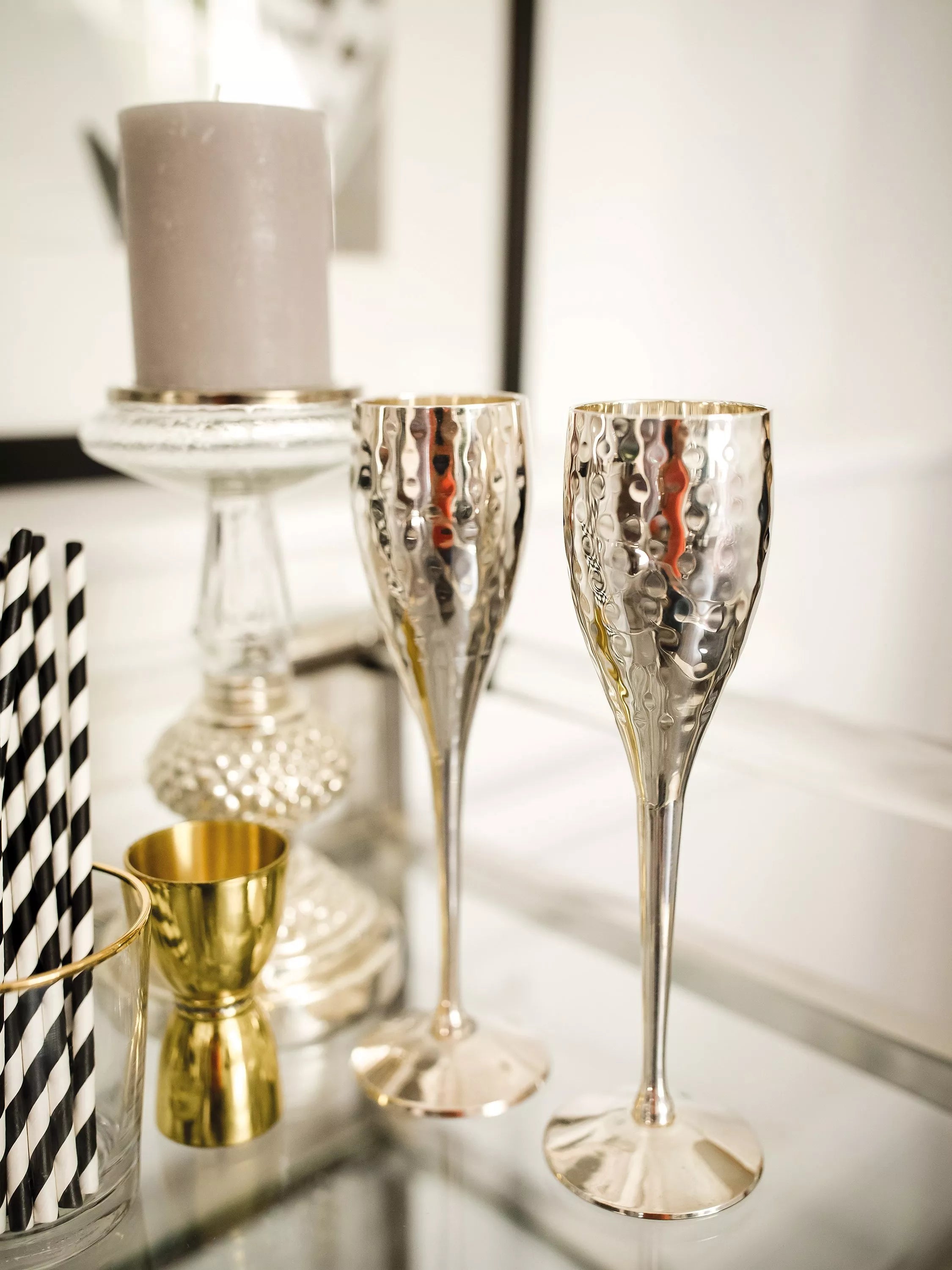 Culinary Concepts hammered champagne flutes set of 2 - British product