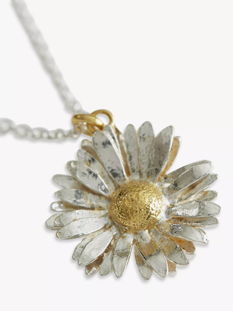 Alex Monroe daisy pendant necklace silver gold 41cm (British brand)