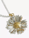 Alex Monroe daisy pendant necklace silver gold 41cm (British brand)