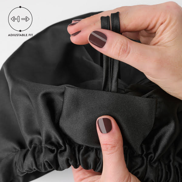Silver Cloud silver ion satin hair wrap black, UK version