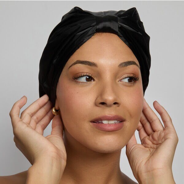 Silver Cloud silver ion satin hair wrap black, UK version