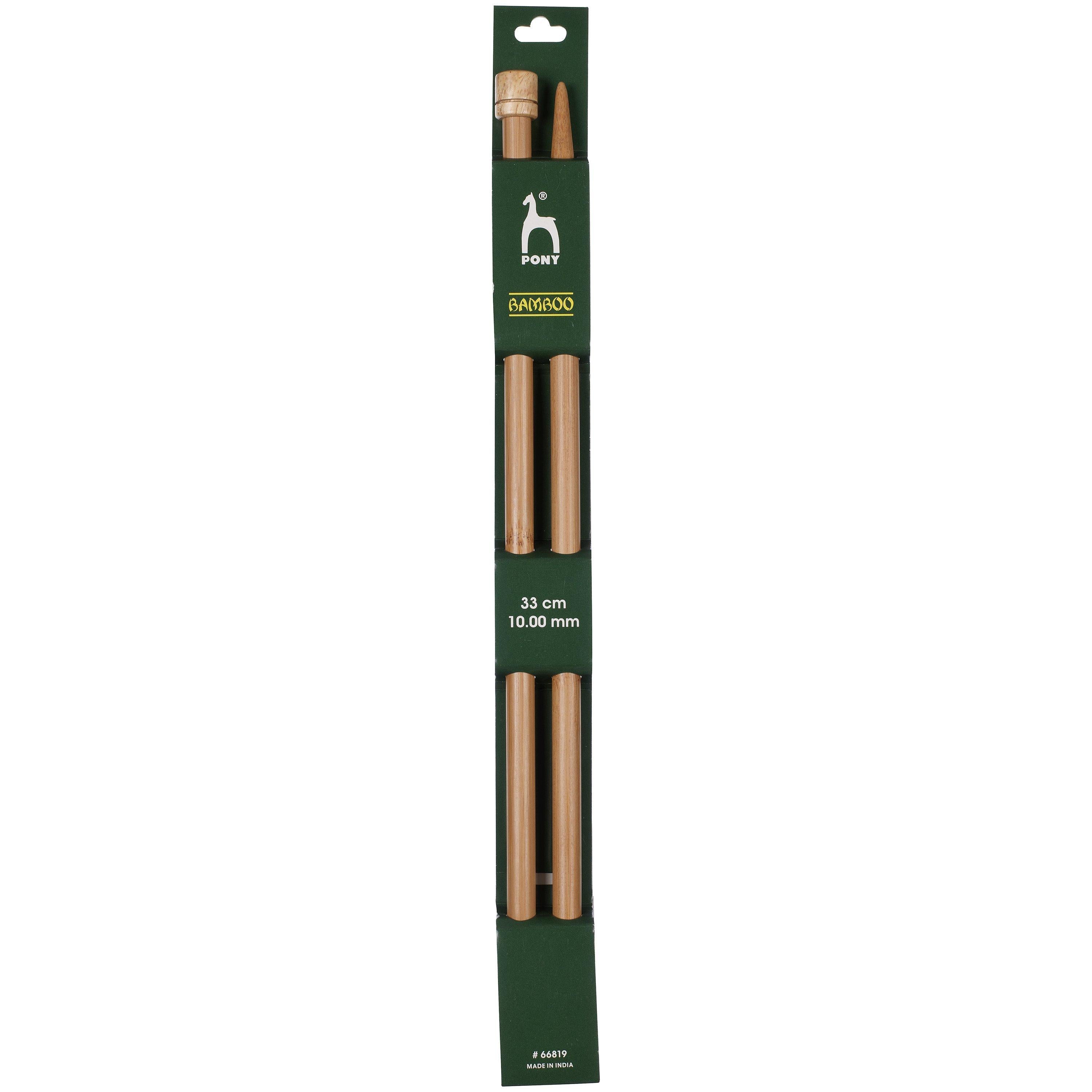 Pony bamboo knitting needles pack of 2 33cm 4mm, UK version