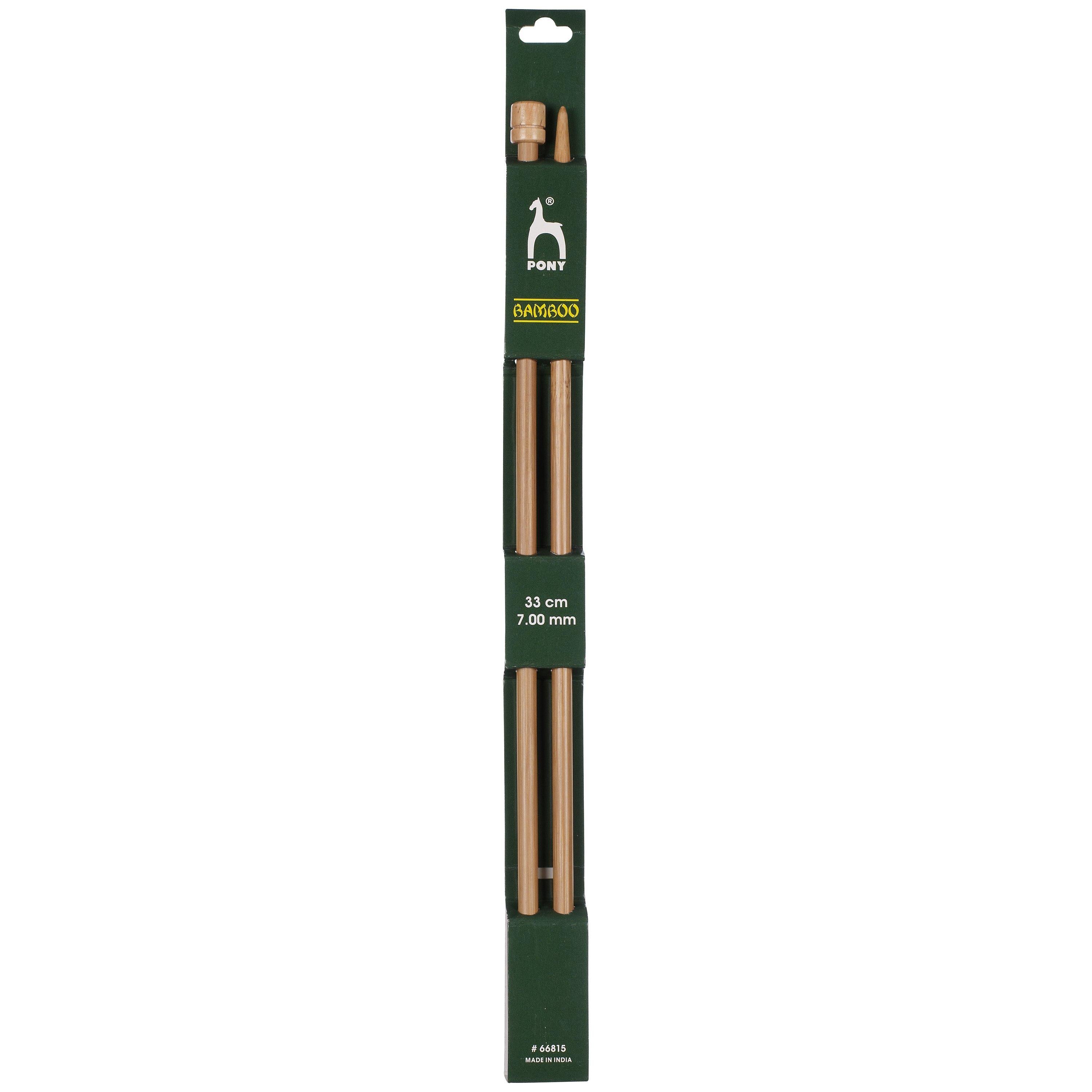 Pony bamboo knitting needles pack of 2 33cm 4mm, UK version