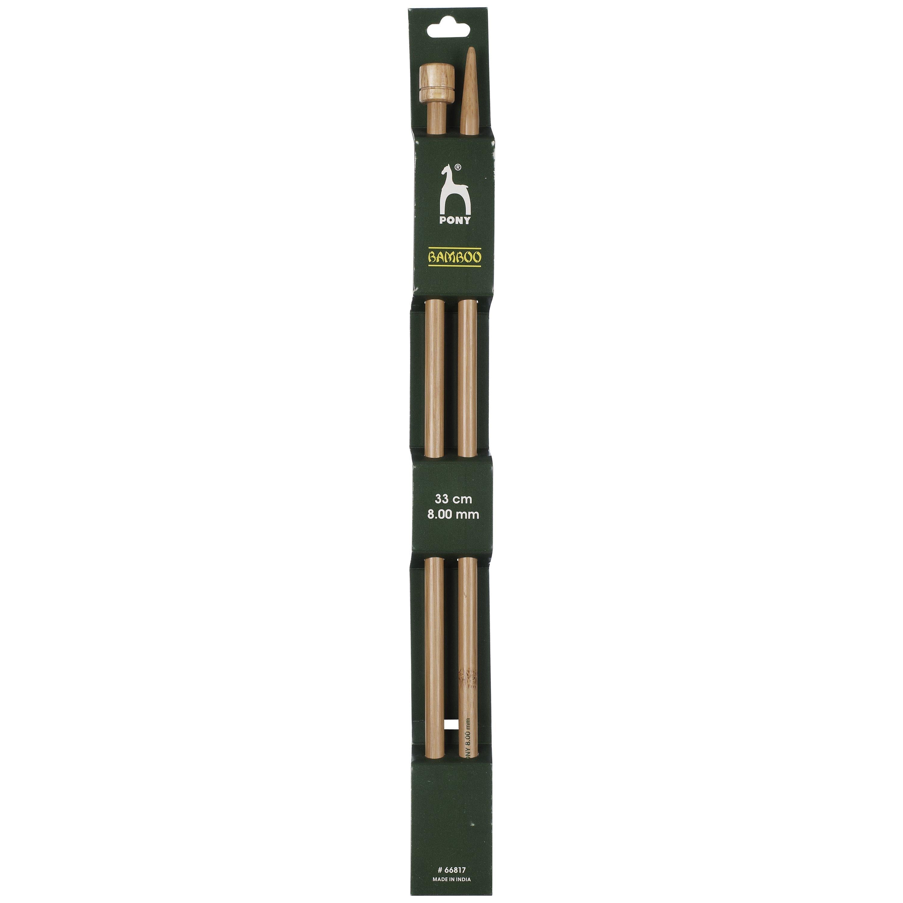 Pony bamboo knitting needles pack of 2 33cm 4mm, UK version