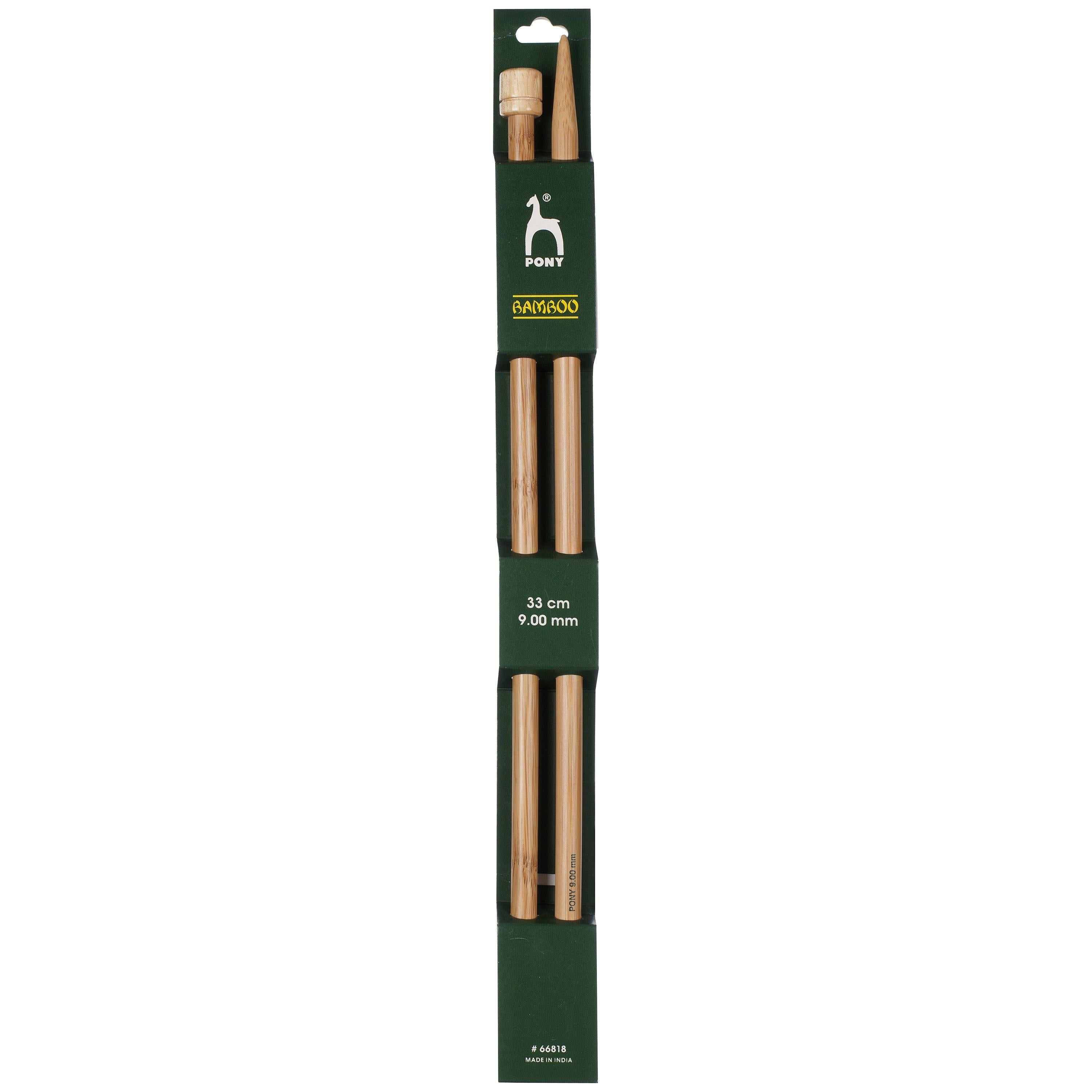 Pony bamboo knitting needles pack of 2 33cm 4mm, UK version