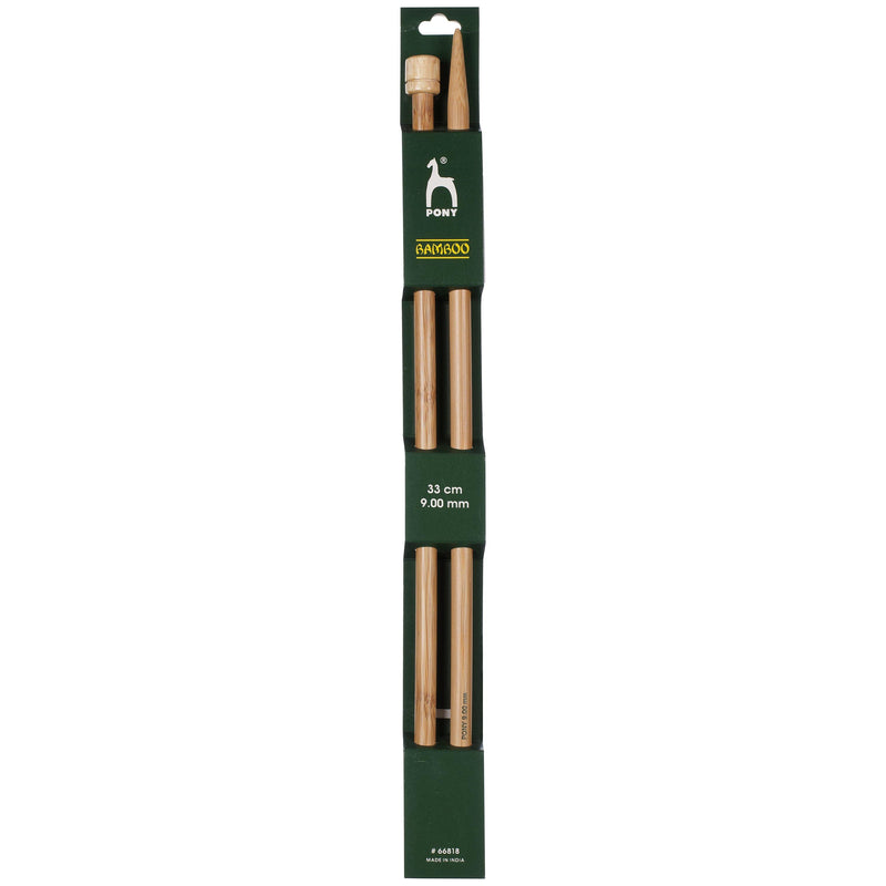 Pony bamboo knitting needles pack of 2 33cm 4mm, UK version