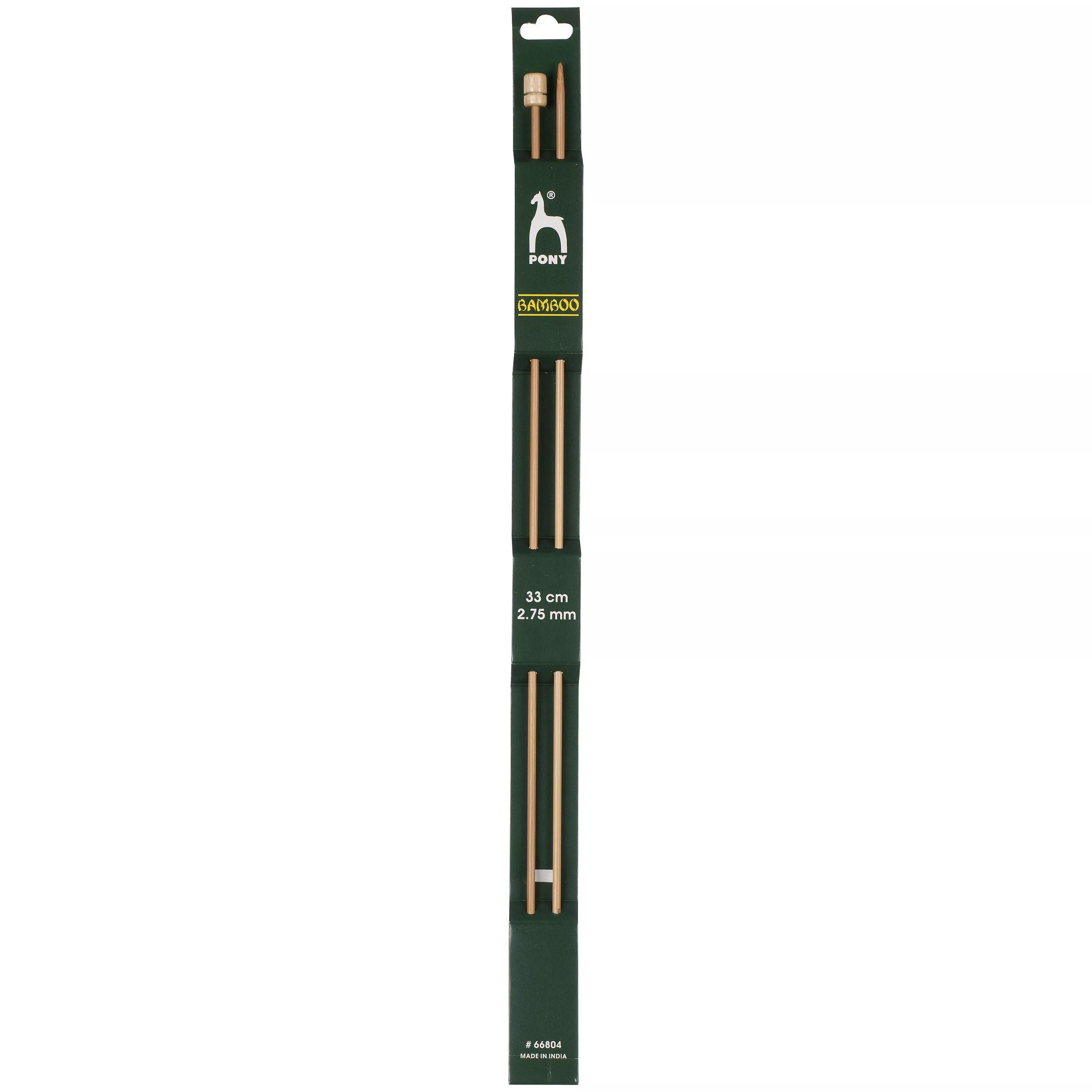 Pony bamboo knitting needles pack of 2 33cm 4mm, UK version