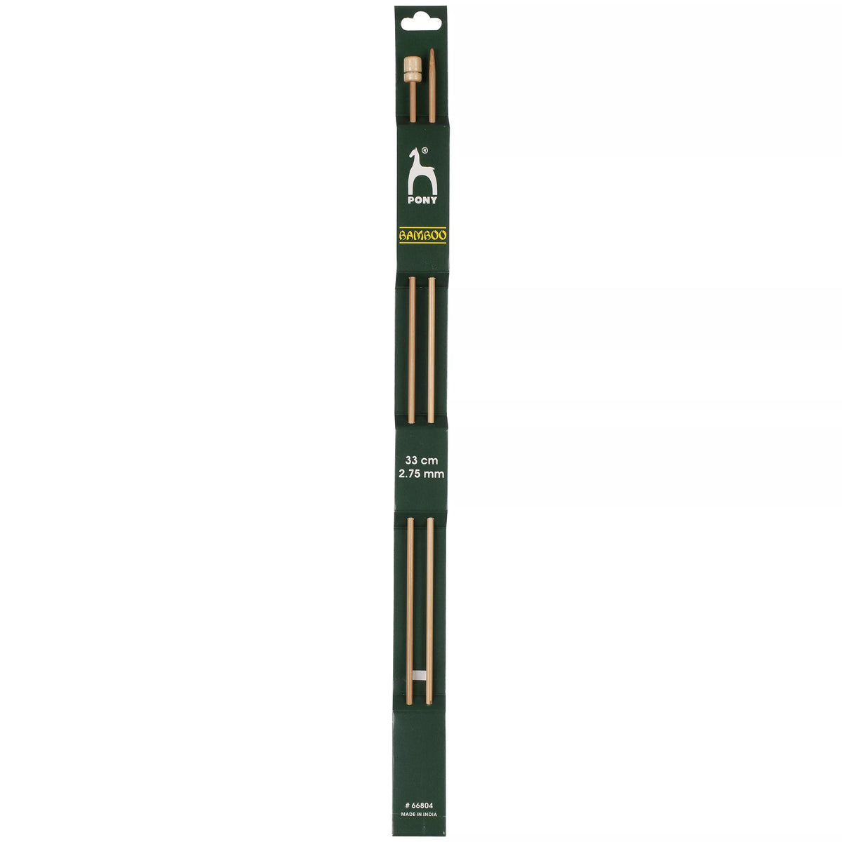 Pony bamboo knitting needles pack of 2 33cm 4mm, UK version