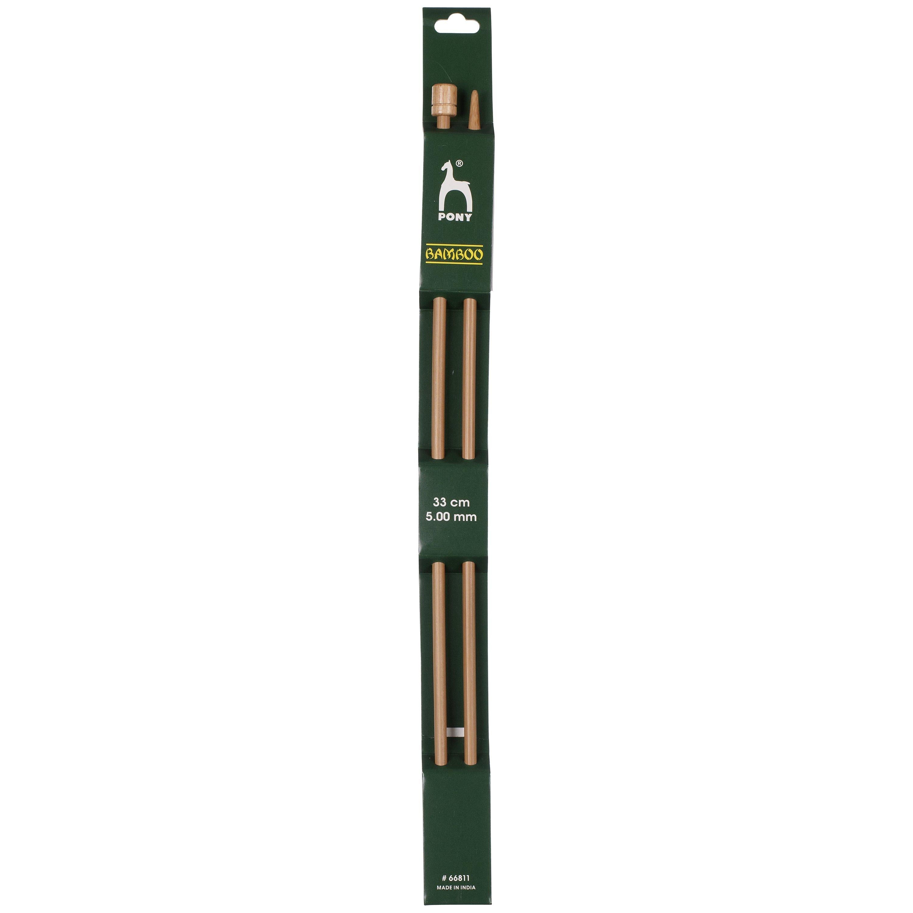 Pony bamboo knitting needles pack of 2 33cm 4mm, UK version