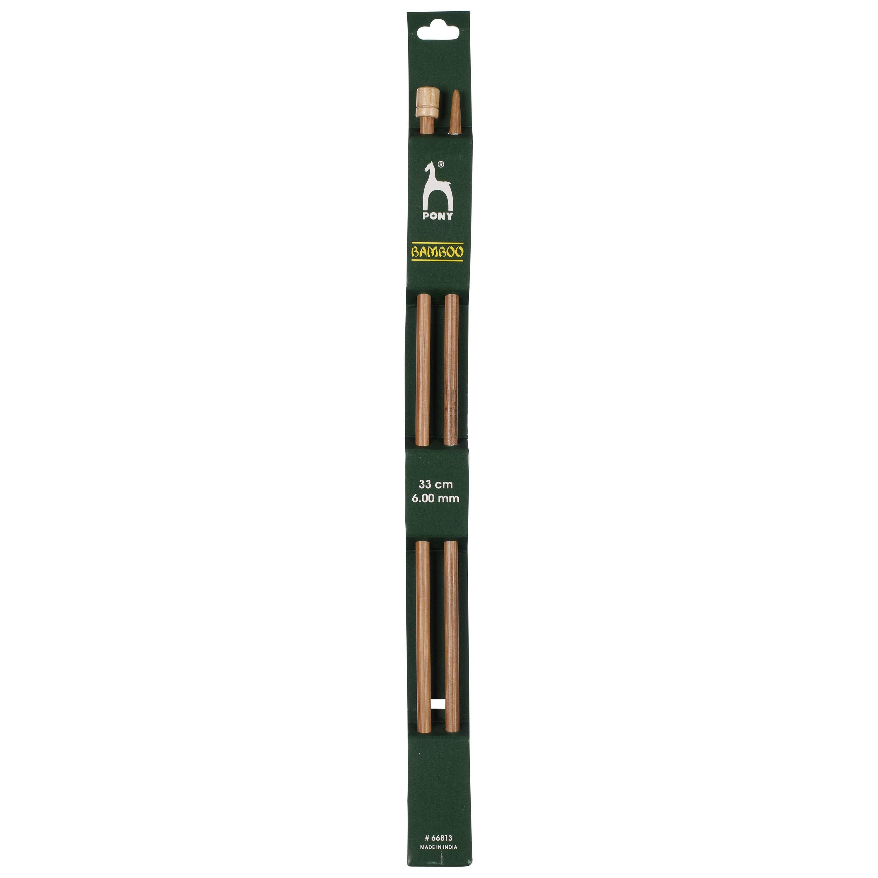 Pony bamboo knitting needles pack of 2 33cm 4mm, UK version