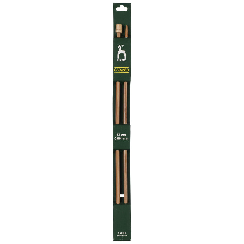 Pony bamboo knitting needles pack of 2 33cm 4mm, UK version