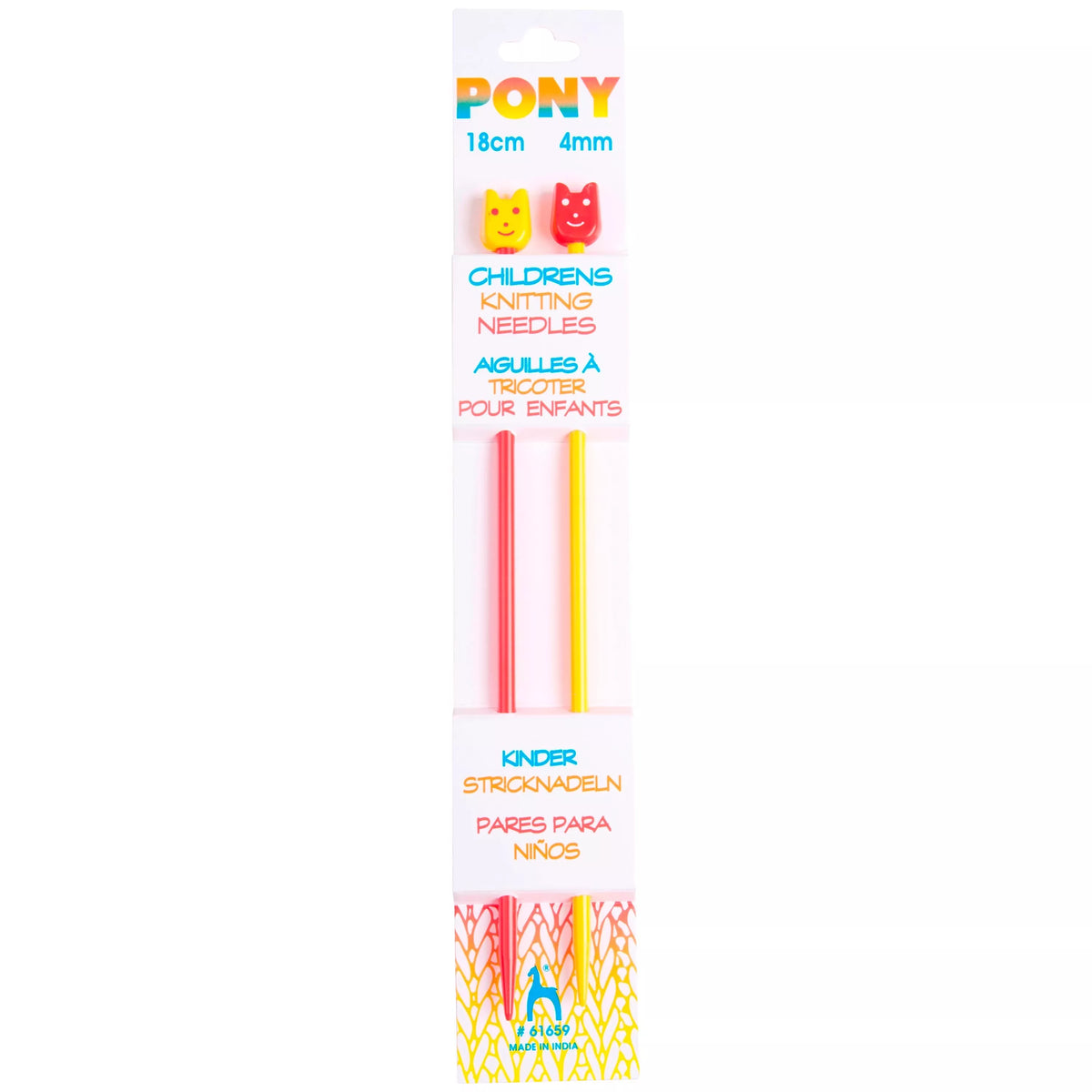 Pony children's knitting needles 18cm pack of 2 (British brand)