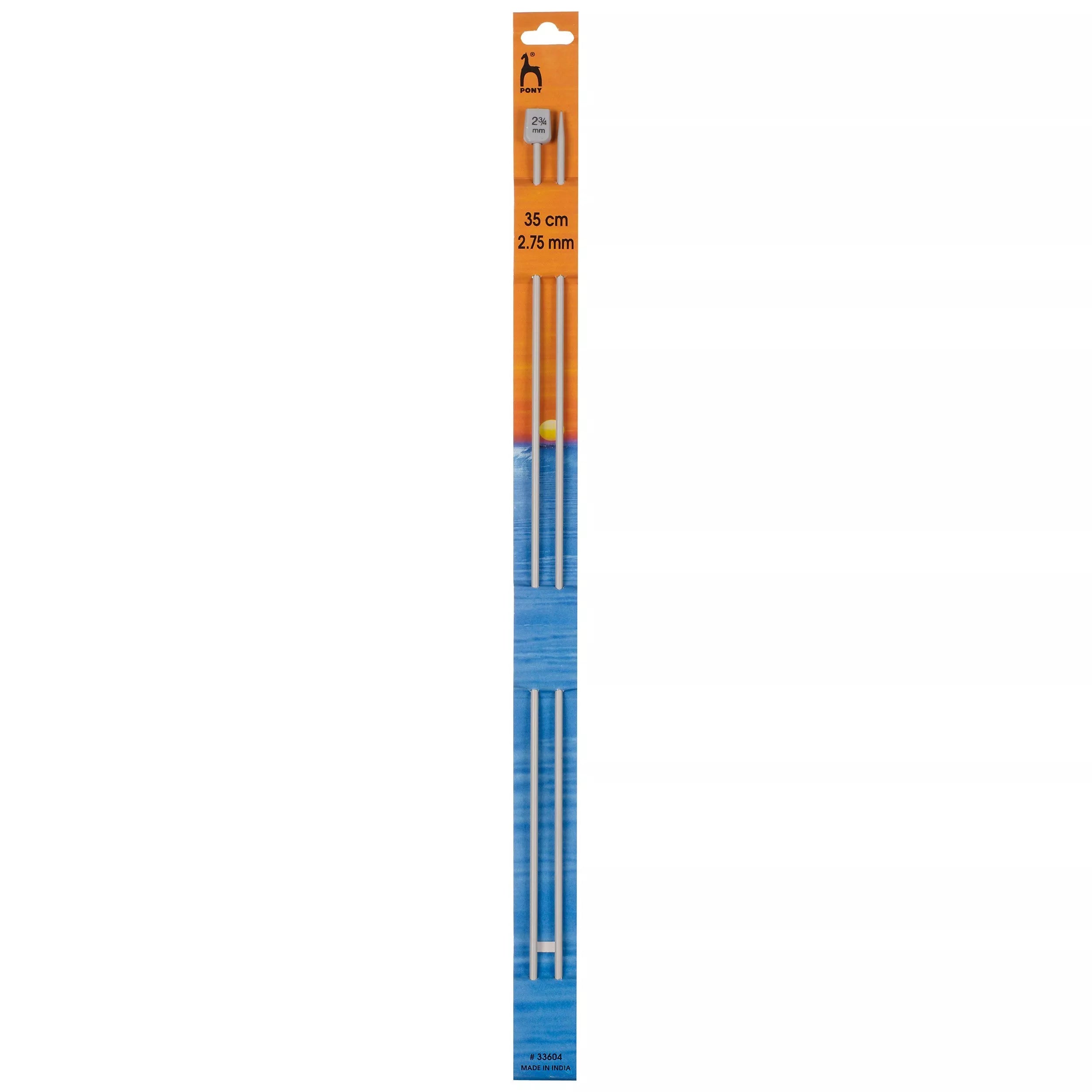 Pony 35cm knitting needles pack of 2 2.75mm grey (British brand)