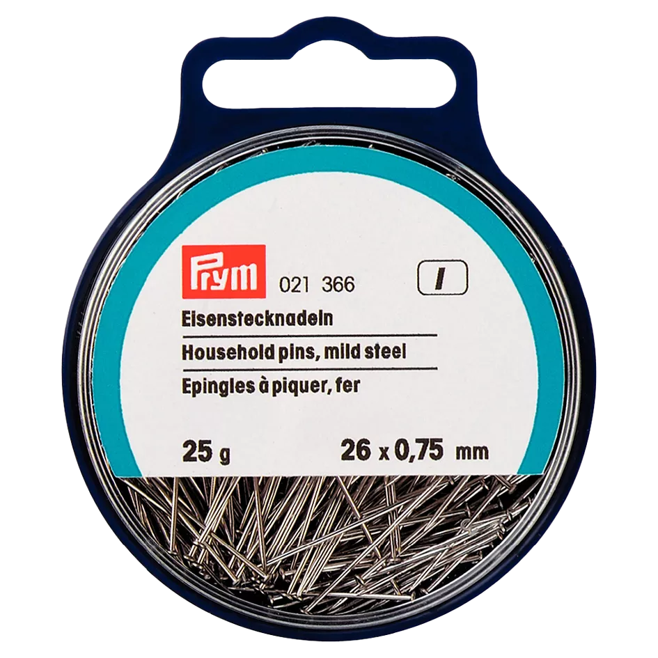 Prym household pins silver 26mm 25g tub, UK version