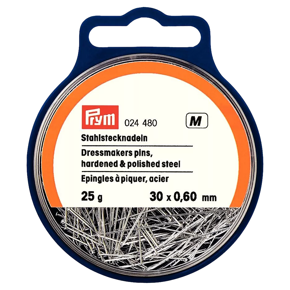 Prym dressmakers pins 30mm steel 25g tub, UK version