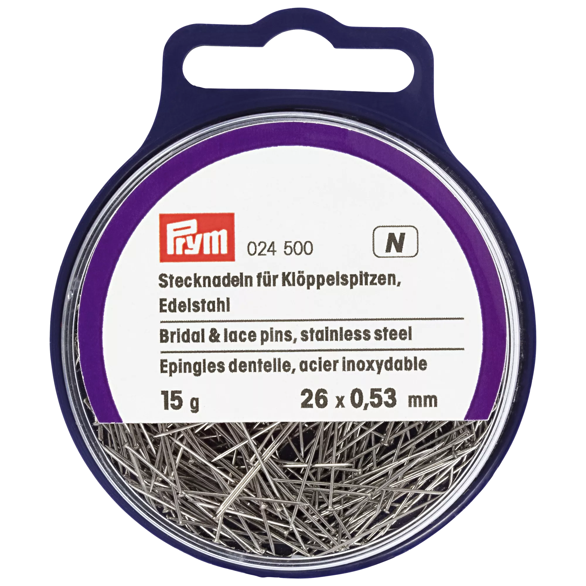 Prym lace pins 26mm silver coloured - British product
