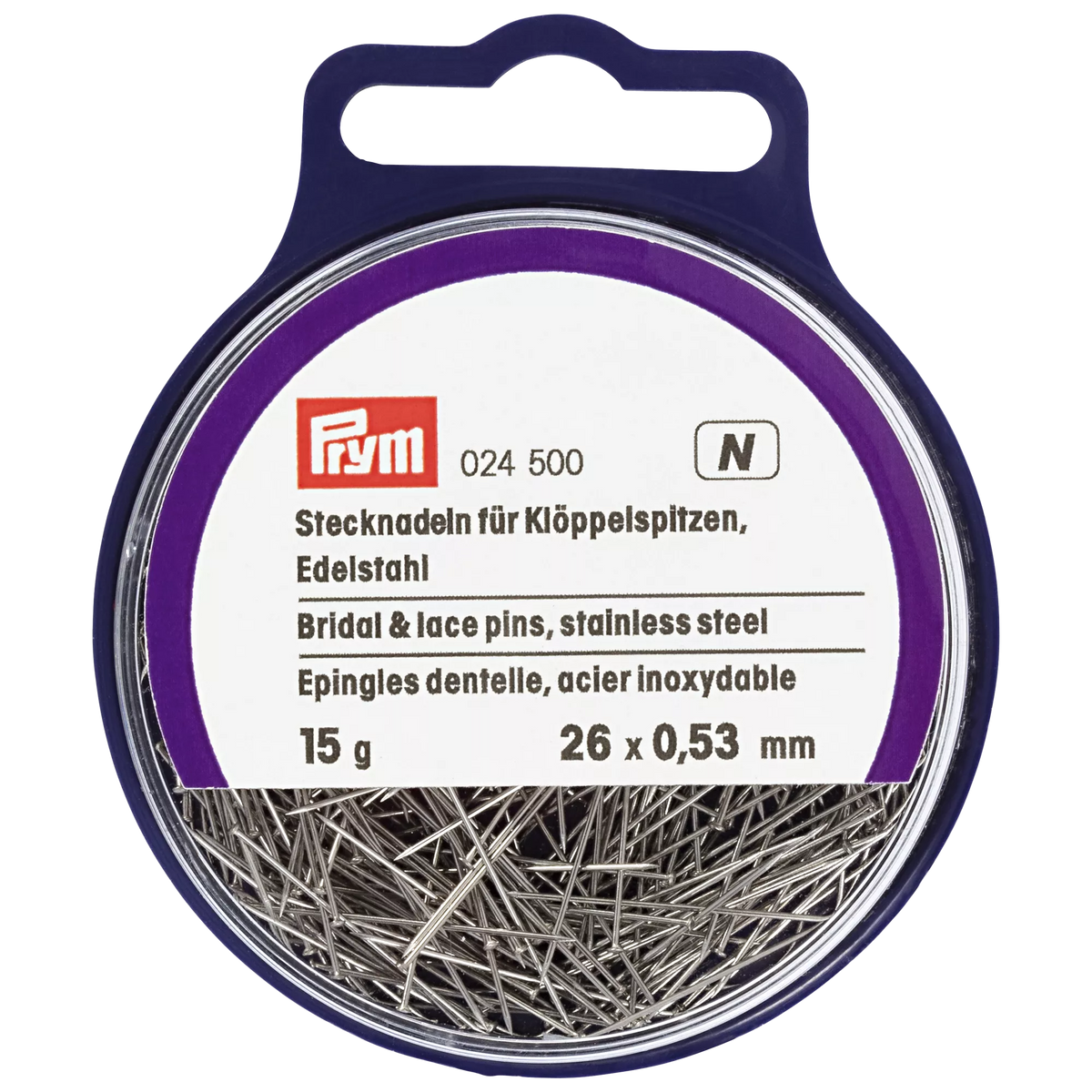 Prym lace pins 26mm silver coloured - British product