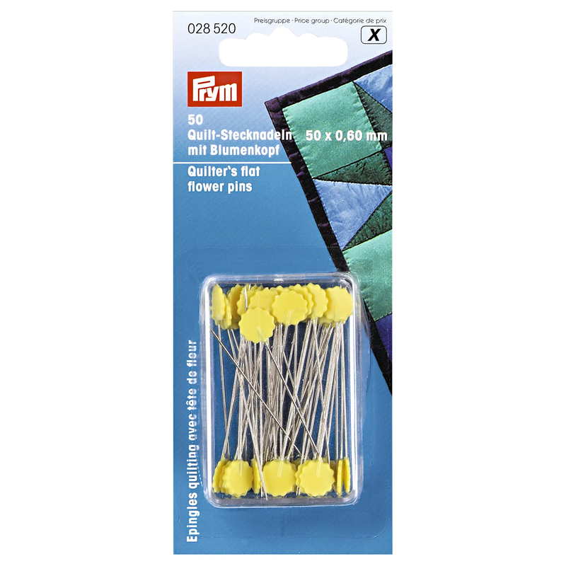 Prym quilter's flat flower pins pack of 50 60x50mm, UK version