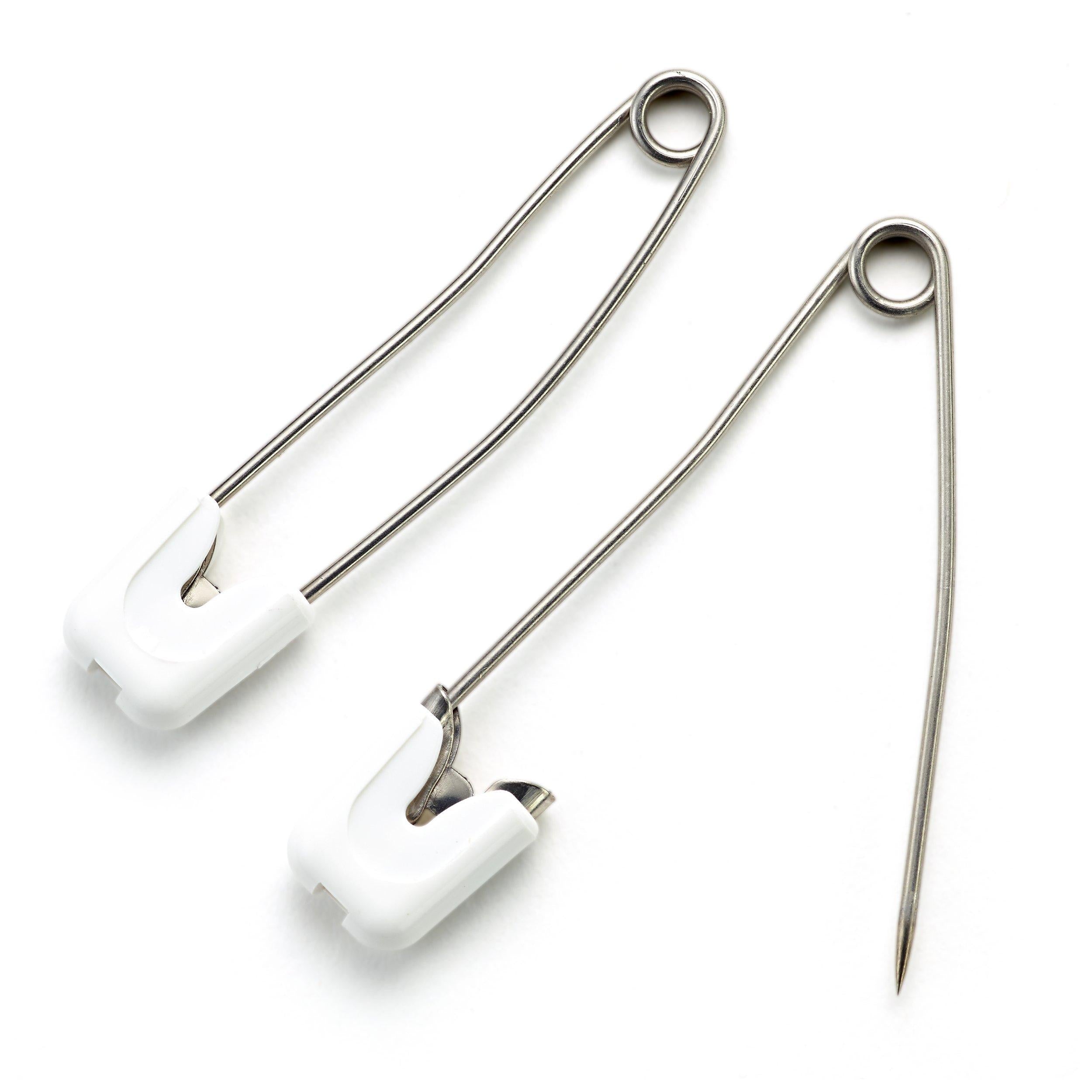Prym stainless steel nappy pins 55mm pack of 4, imported from the UK