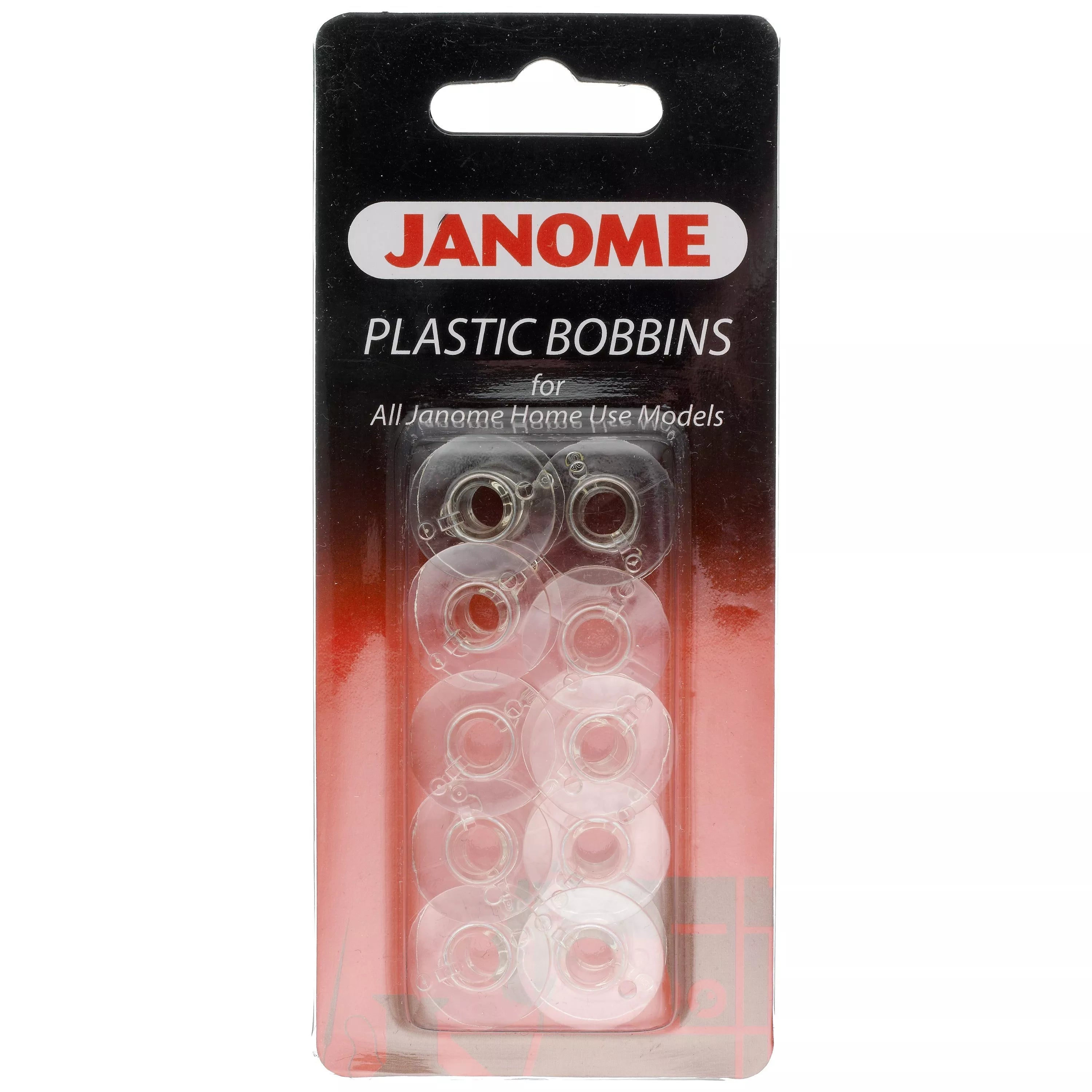 Janome plastic sewing bobbins pack of 10, UK version