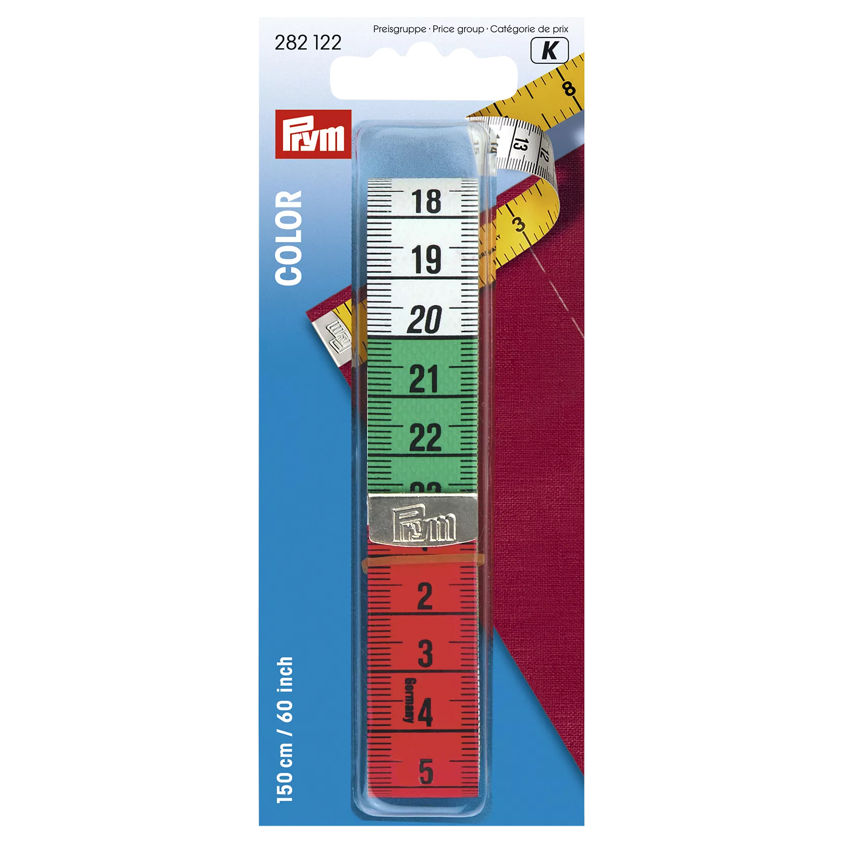 Prym colour tape measure 150cm, imported from the UK