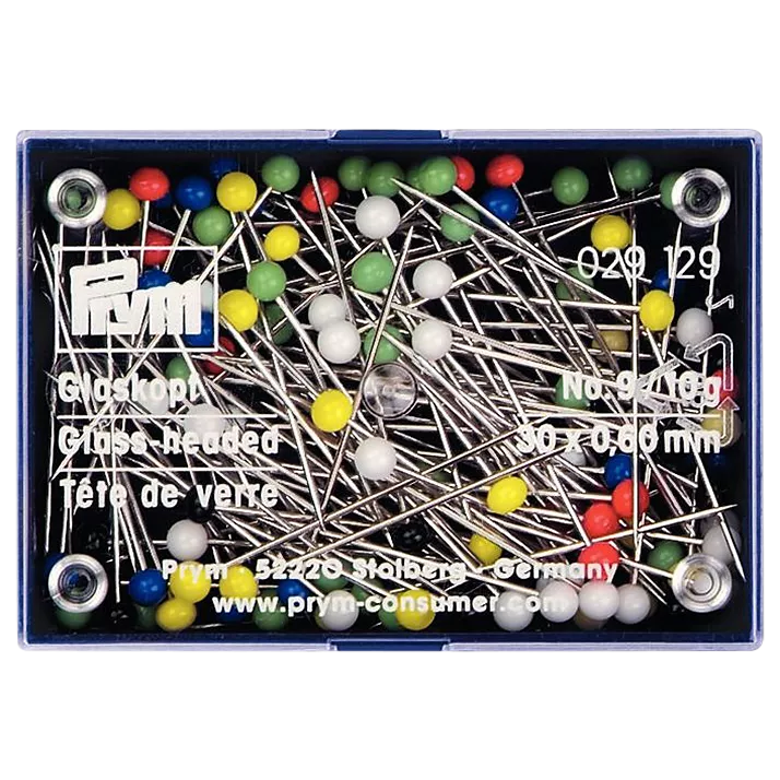 Prym glass headed pins pack of 100, UK version