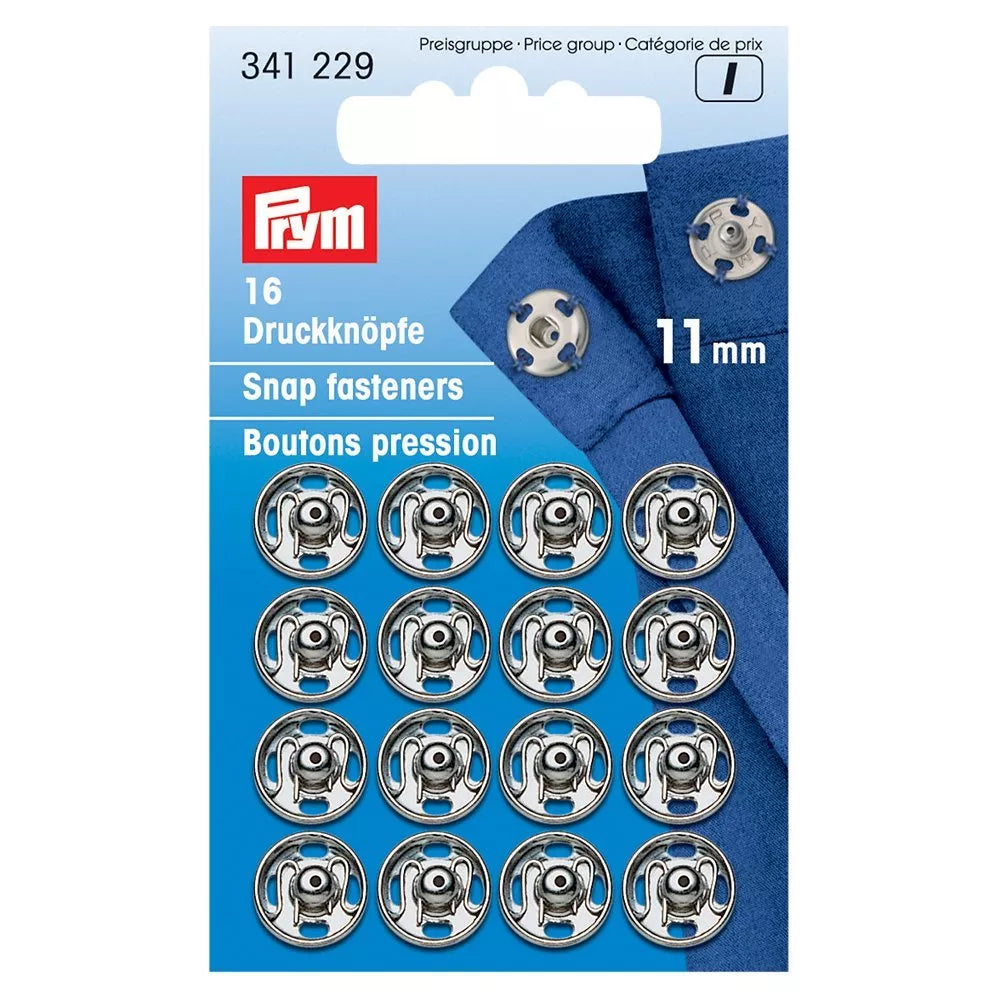 Prym sew-on metal snap fasteners (British brand)