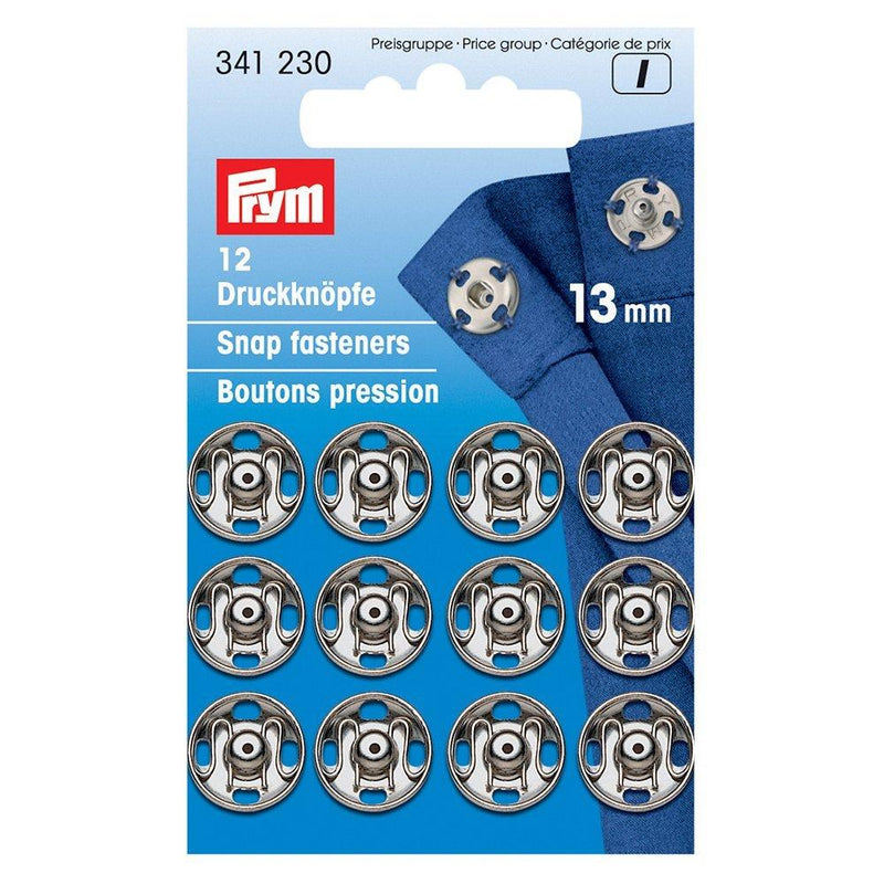 Prym sew-on metal snap fasteners (British brand)