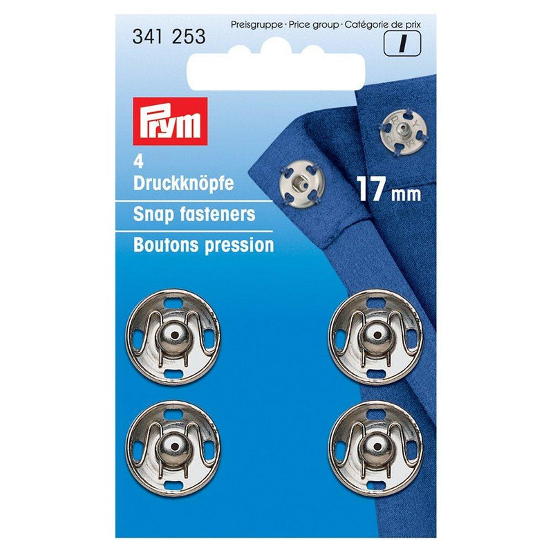 Prym sew-on metal snap fasteners (British brand)