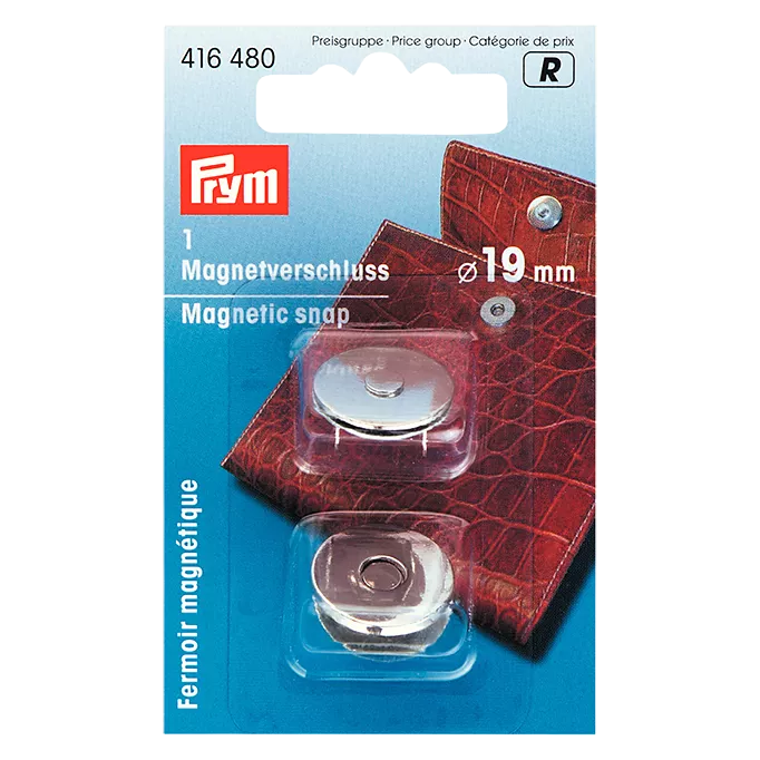 Prym magnetic snap fasteners silver 19mm (British brand)