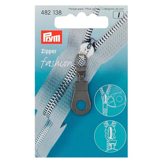 Prym zipper pull black metal eyelet UK version