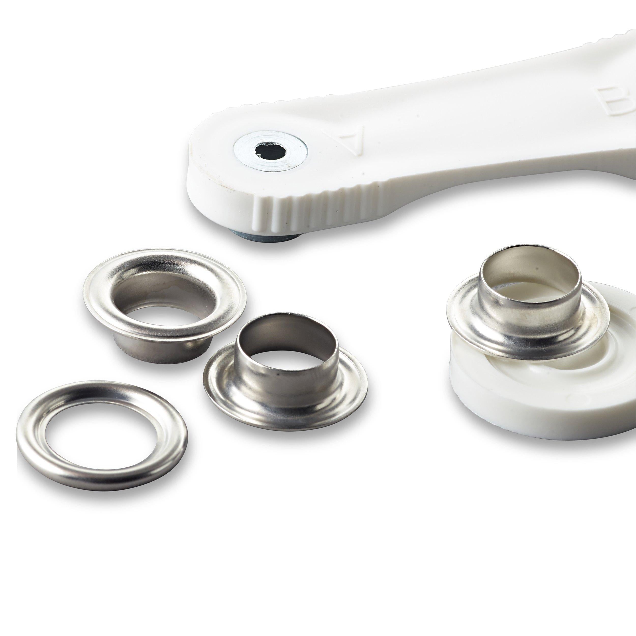 Prym metal eyelets and washers 11mm pack of 15 silver (British brand)