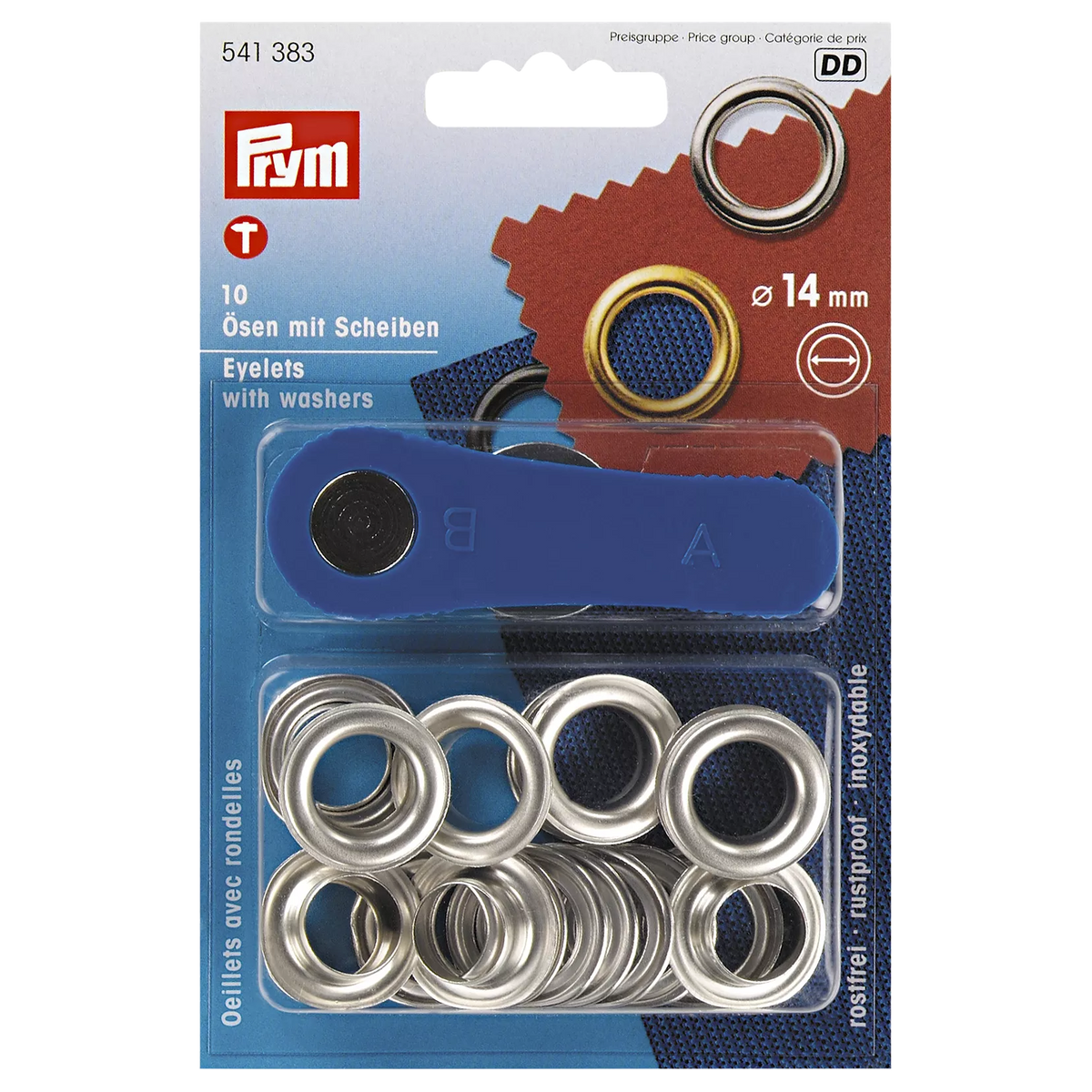 Prym eyelets pack of 10 14mm, UK version