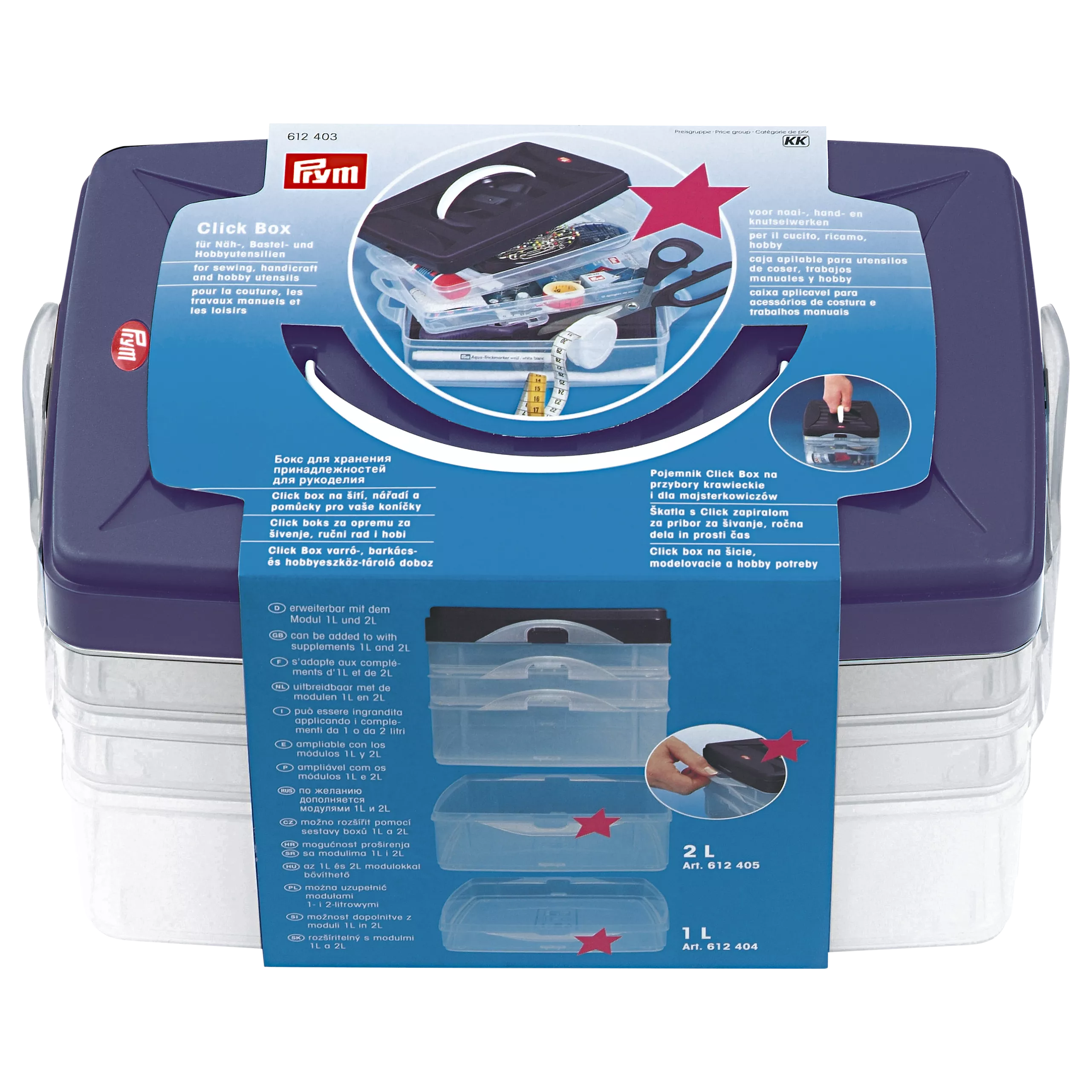 Prym Click Box System expandable craft storage box, imported from the UK