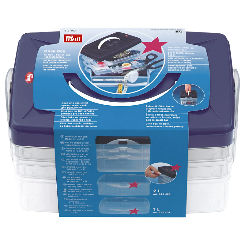 Prym Click Box System expandable craft storage box, imported from the UK