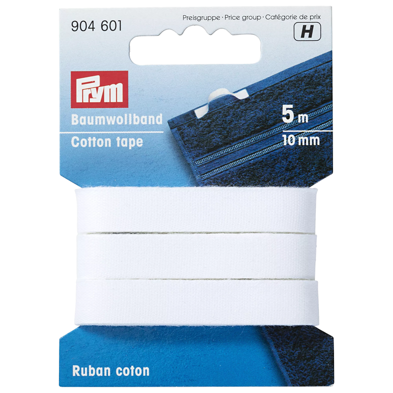 Prym cotton tape white, UK version
