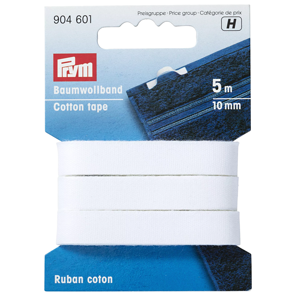 Prym cotton tape white, UK version