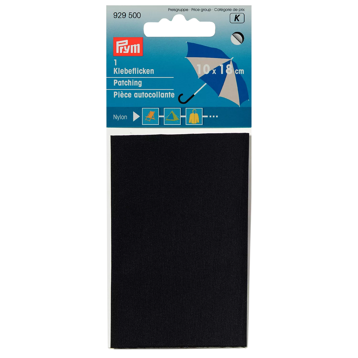 Prym nylon patch black 6.5x14cm - British product