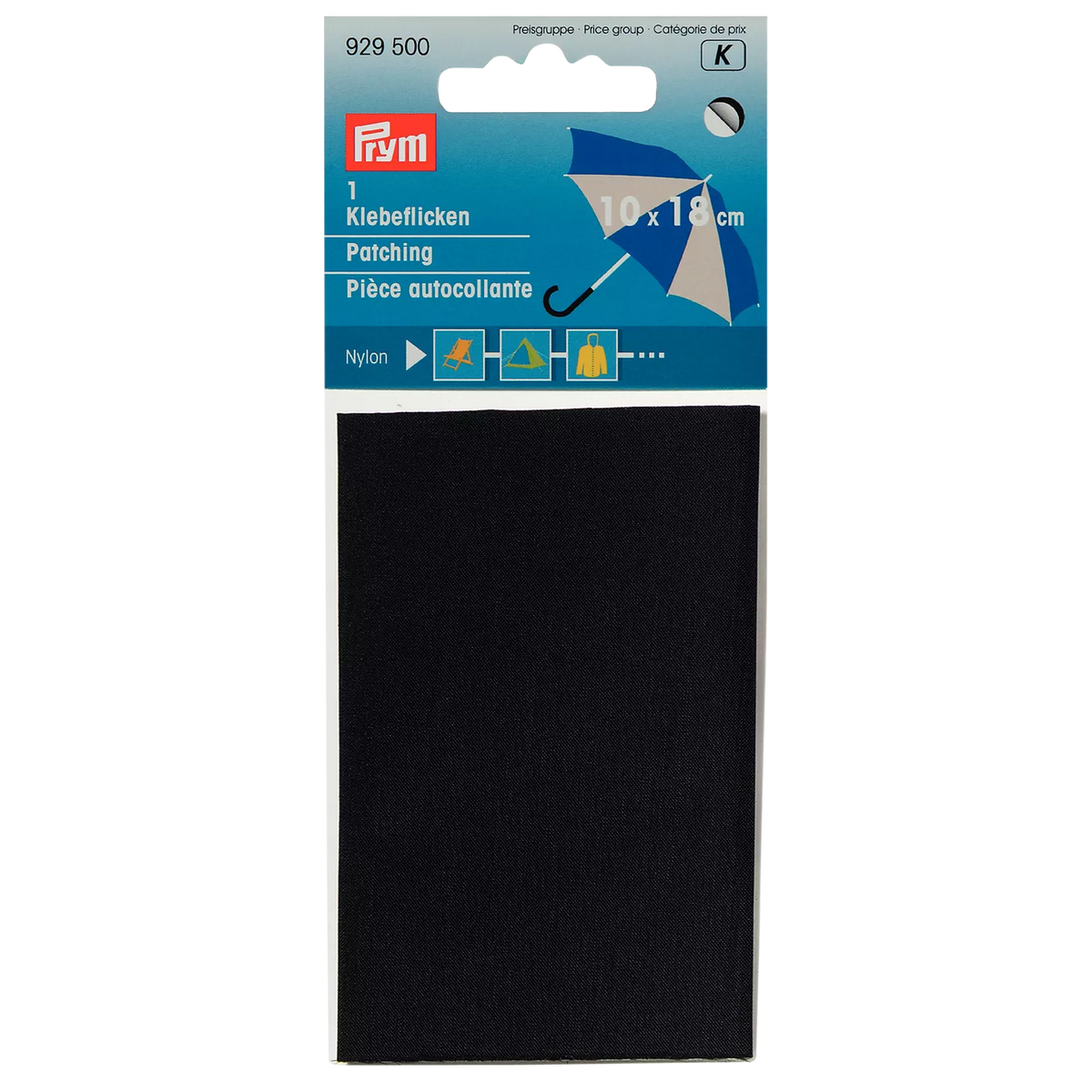 Prym nylon patch black 6.5x14cm - British product