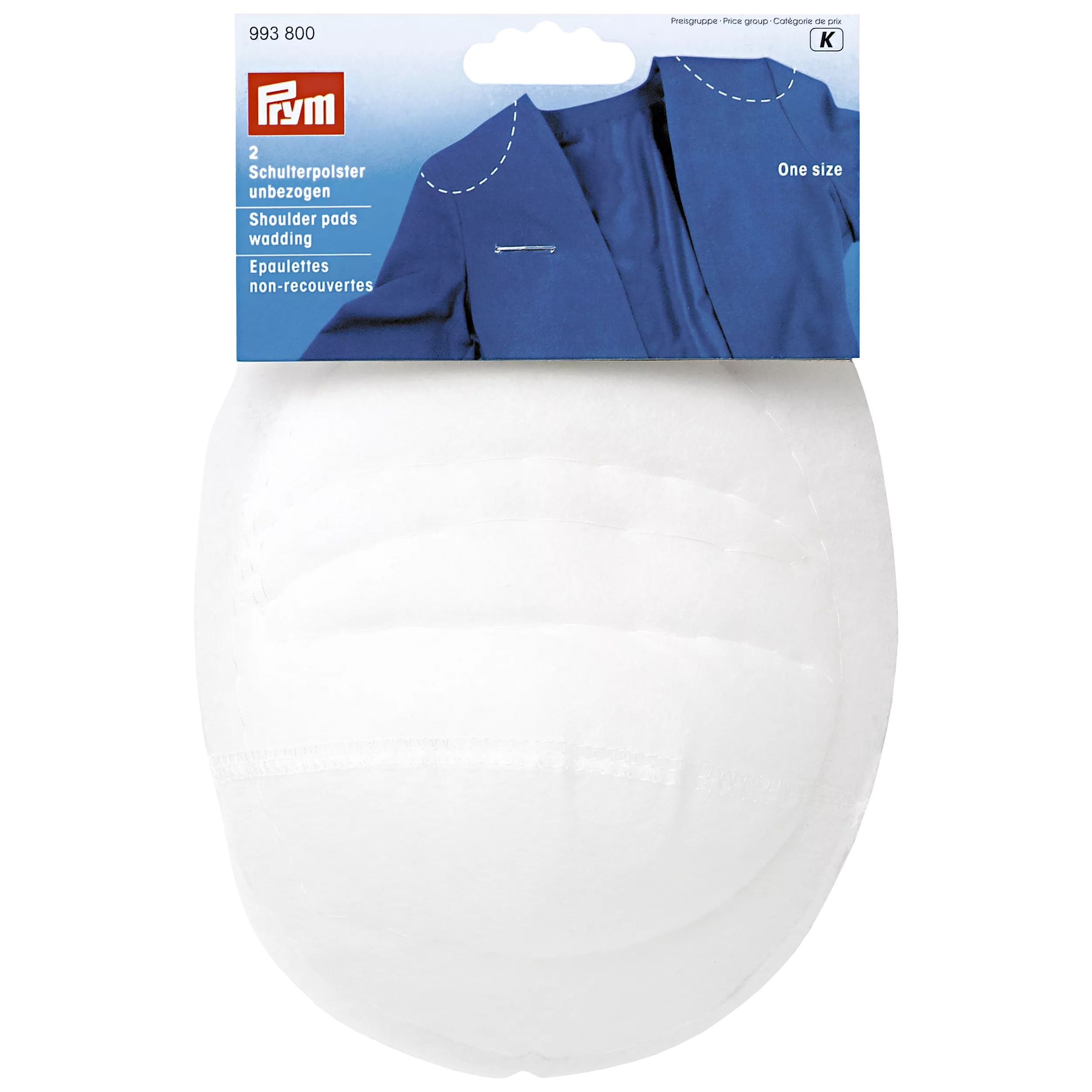 Prym shoulder pads raglan wadding one size pack of 2 - British product