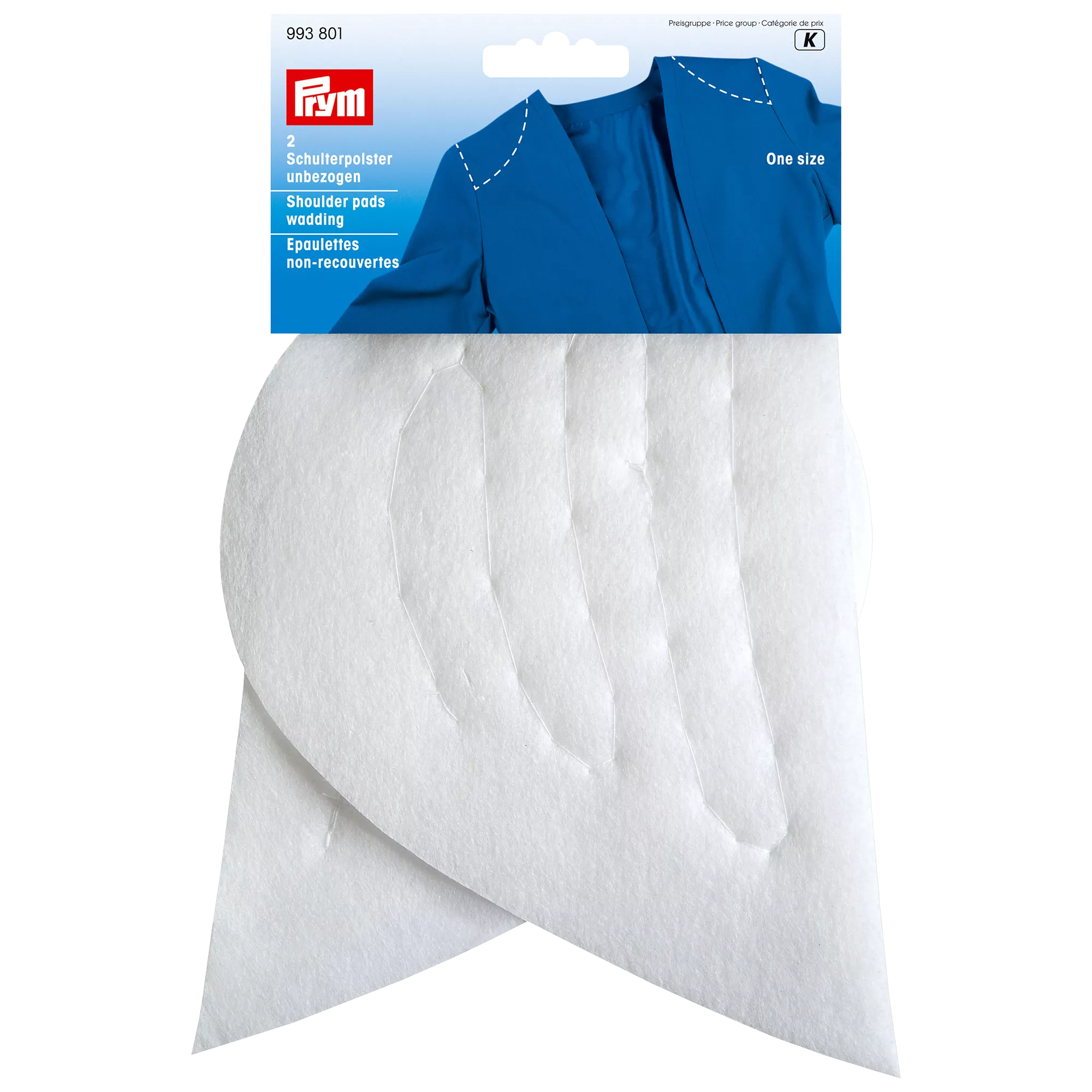 Prym set-in white shoulder pads with wadding pair, UK version